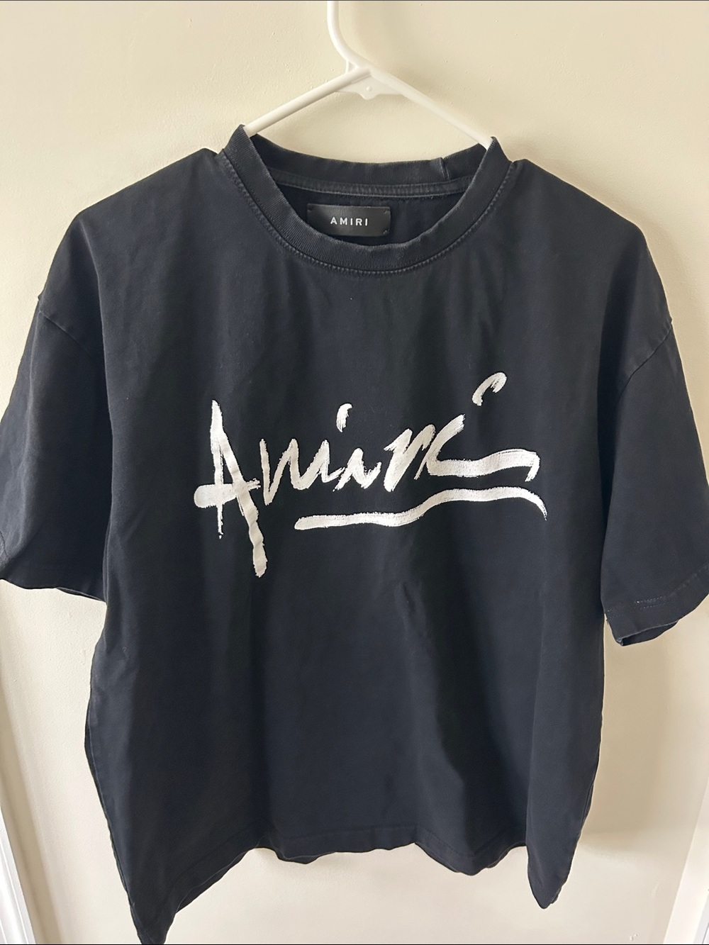 AMIRI Black Short-Sleeve Script Logo Tee